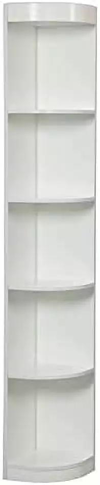 Maleena Wood 5-Tier Corner Bookcase White Home Office Living Room YTGFREW