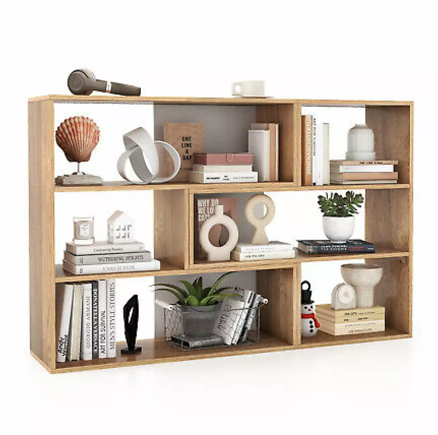 ZHANGHU 6-Open Shelf Bookshelf Storage Display Stand Corner Bookcase Home Office