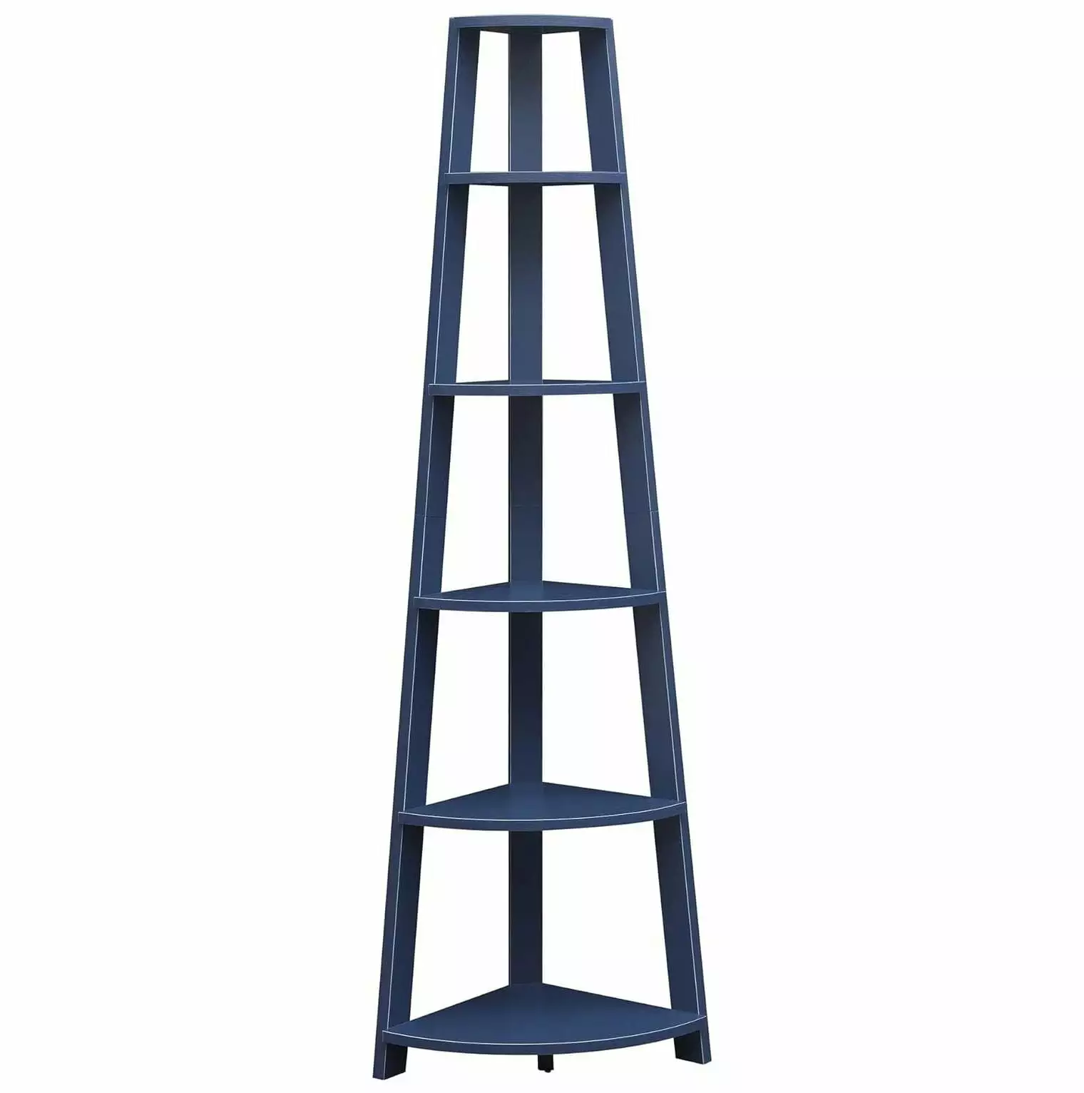 BULYAXIA 5-Tier Corner Bookshelf Cobalt Blue Living Room Home Office