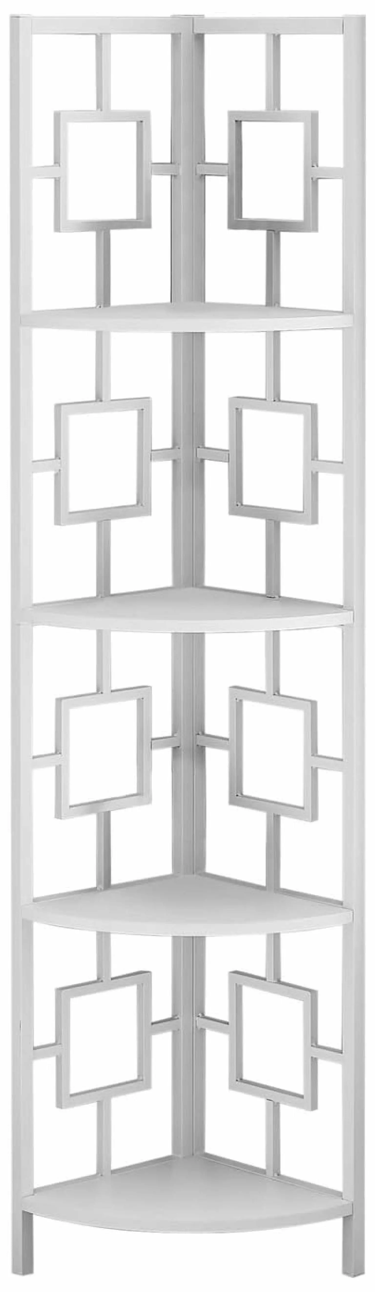 DaiZuY I 3613 Bookshelf 4 Tier 62 H Corner Bookcase Metal Laminate White Modern Office Bedroom Shelf