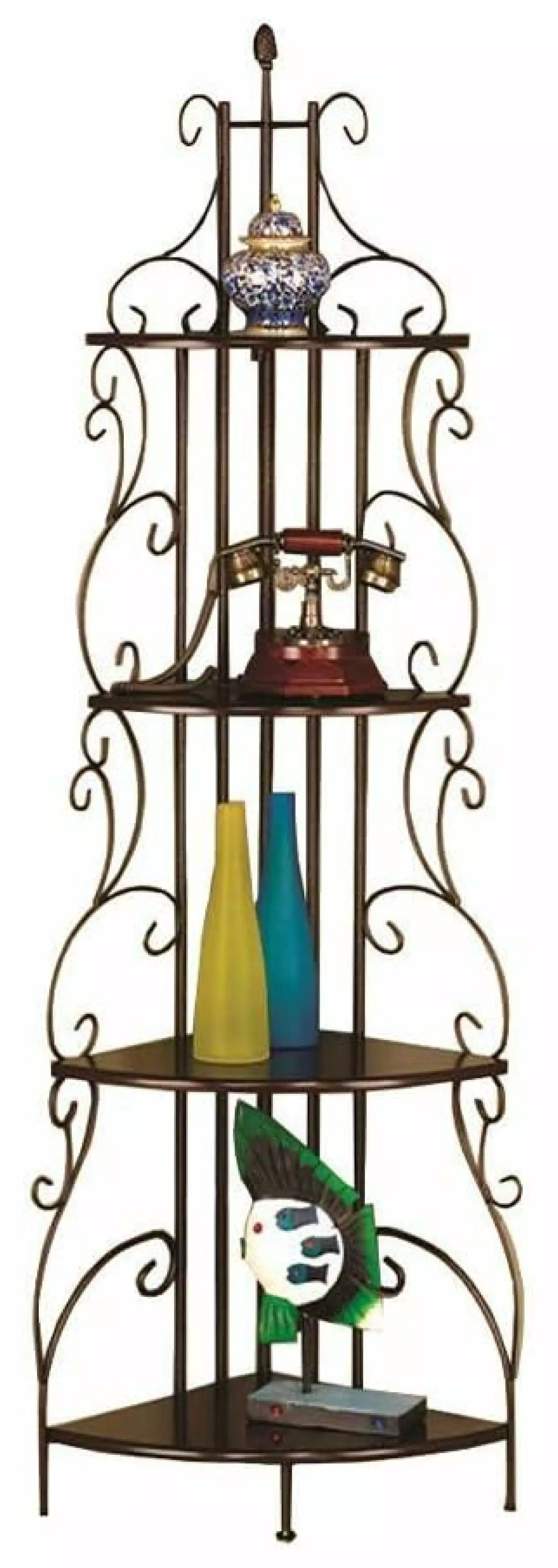 Coaster Furniture 4-Shelf Cappuccino and Copper Corner Bookcase 16.5D x 23.5W x 74.5H LeCeleBee