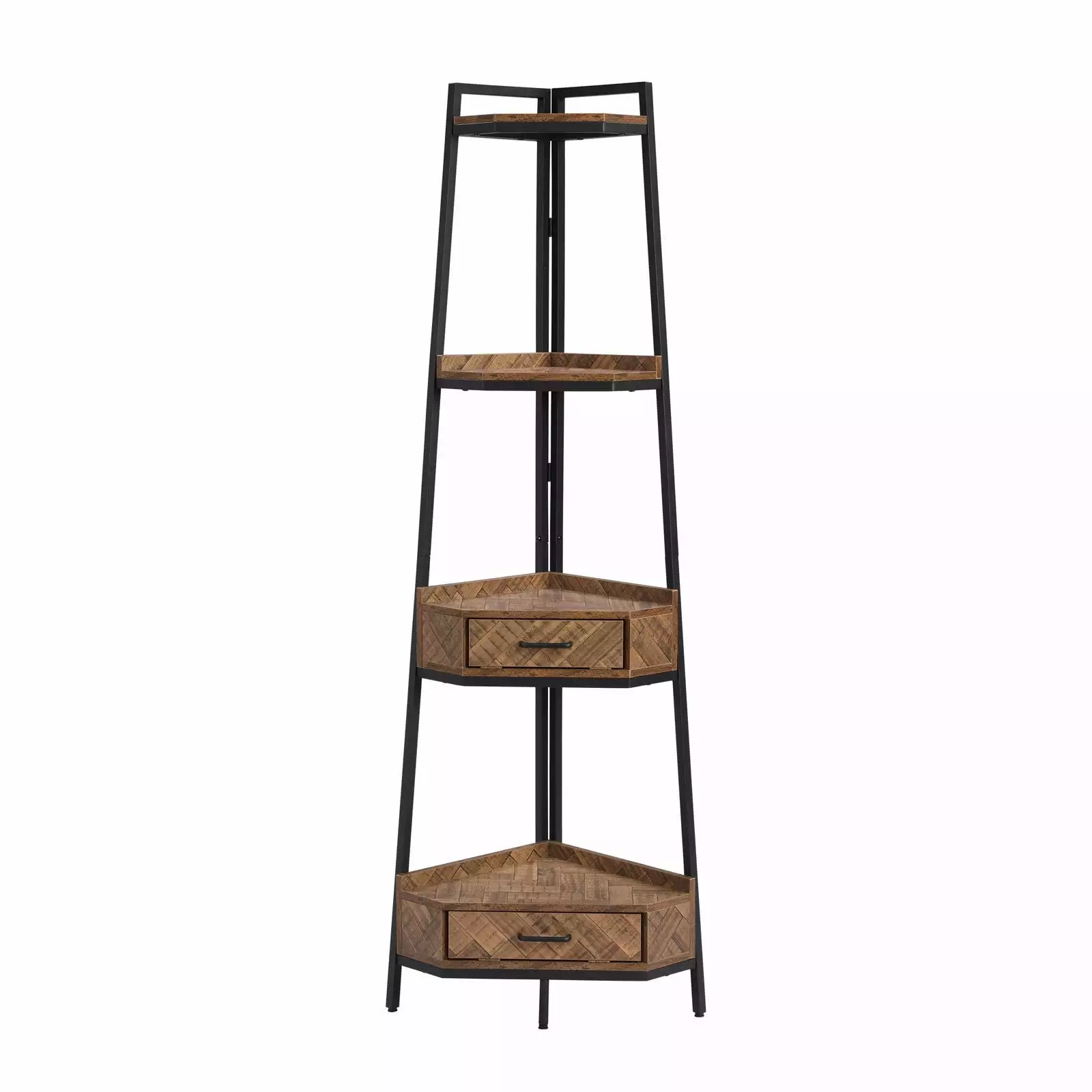 ZHIBING 7-Tier Extra Tall Corner Shelf 78.7 Industrial Slim Bookcase Small Spaces mlnshops