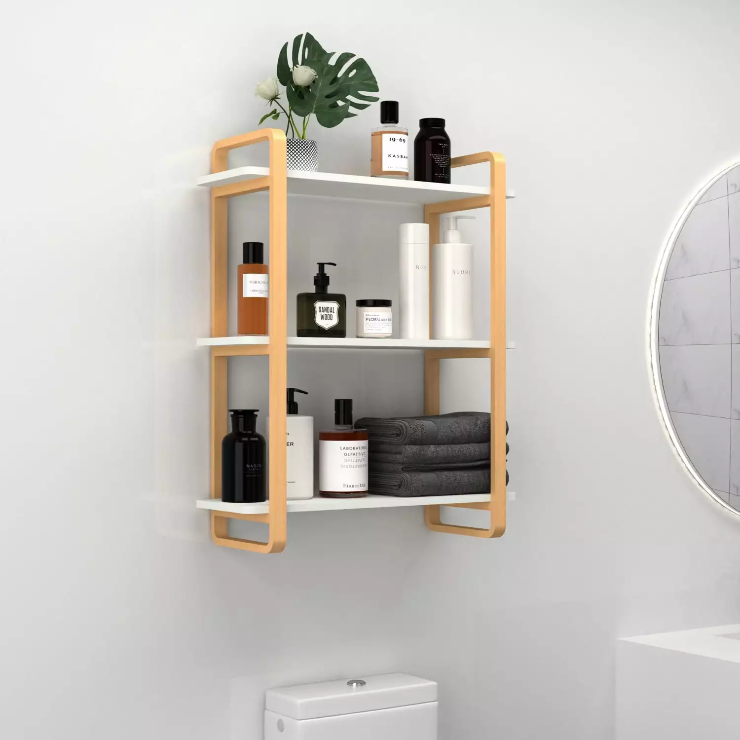Topcobe Delicate 3-Tier Shelf Narrow Corner Storage Rack Bedroom Hallway Closet