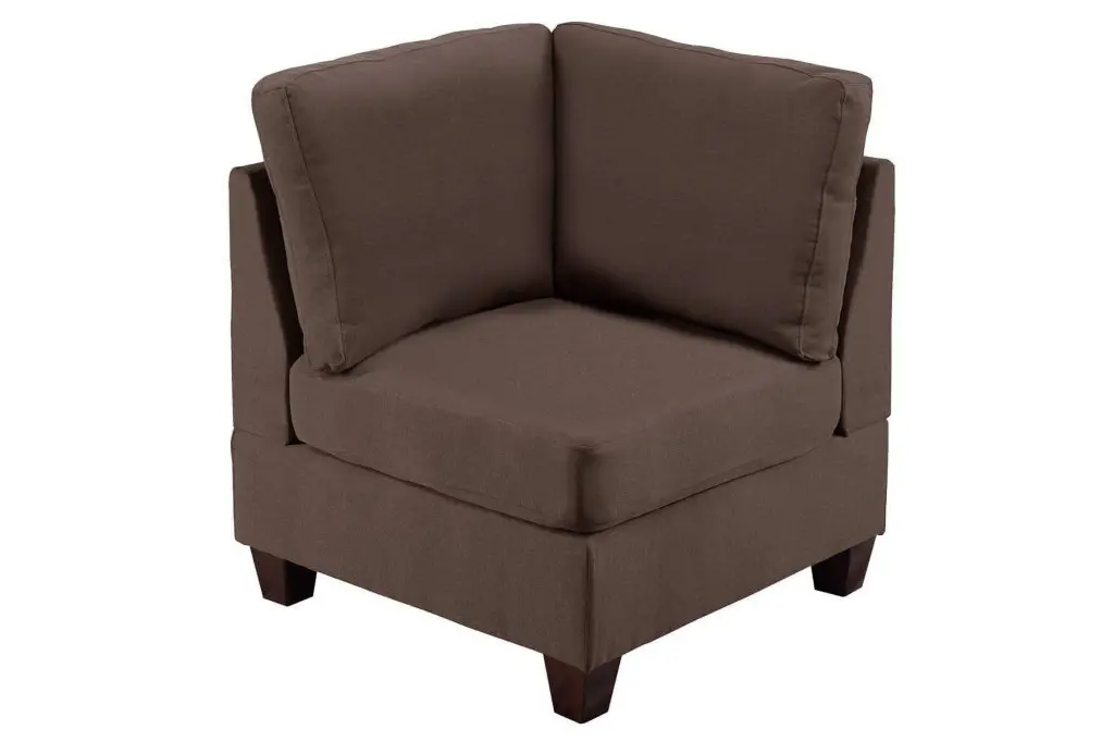 Living Room Furniture Corner Wedge Black Coffee Linen Like Fabric 1Pc Cushion Wedge Sofa CNCJ