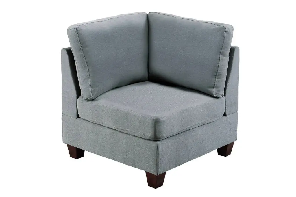 Living Room Furniture Corner Wedge Grey Linen Like Fabric 1Pc Cushion Wedge Sofa CNCJ