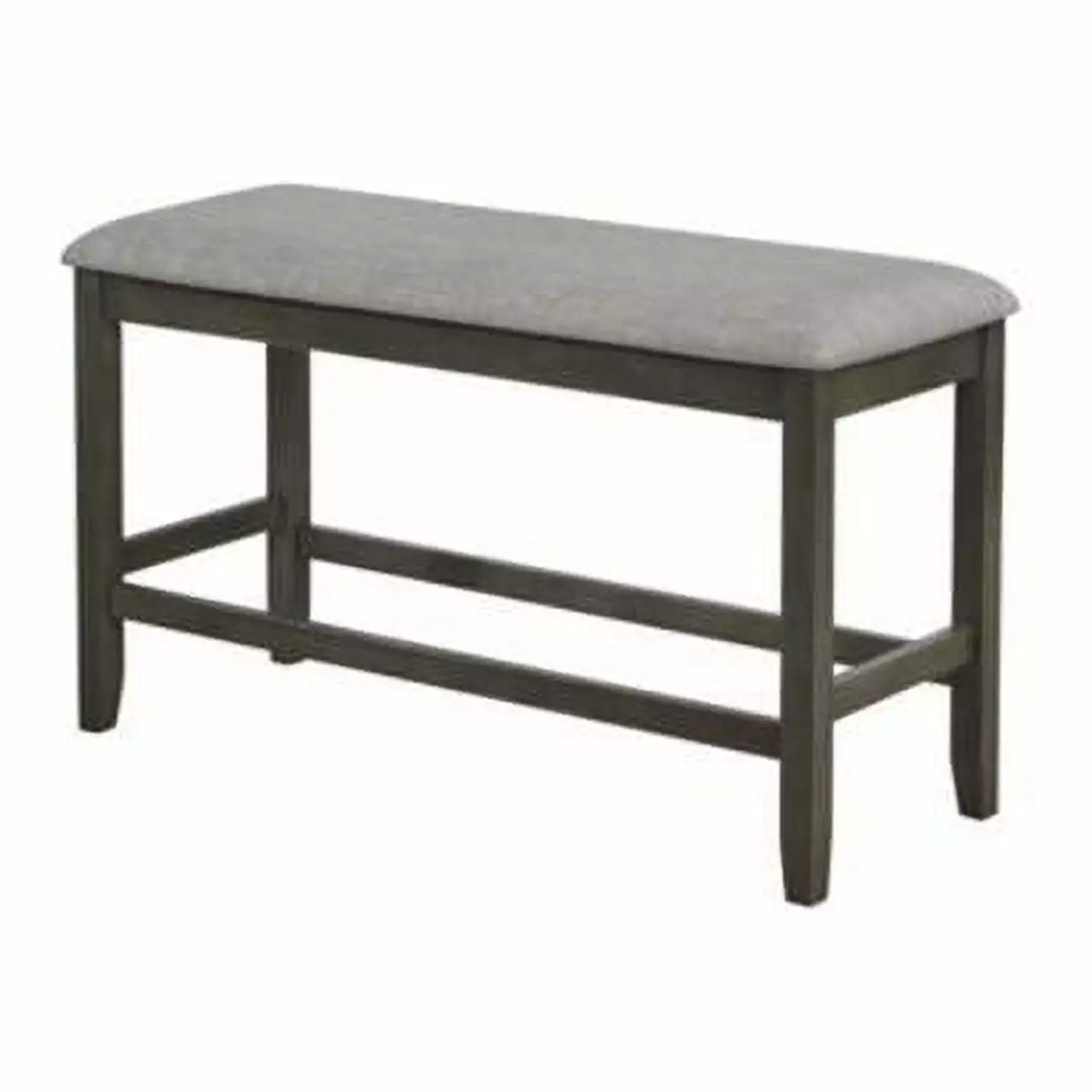 Benjara BM215440 Counter Height Bench Fabric Upholstered Seat Gray Kitchen or Dining Room Benches