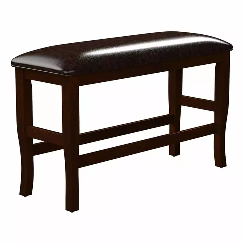 Bowery Hill 26 Transitional Faux Leather Counter Dining Bench Espresso Benches