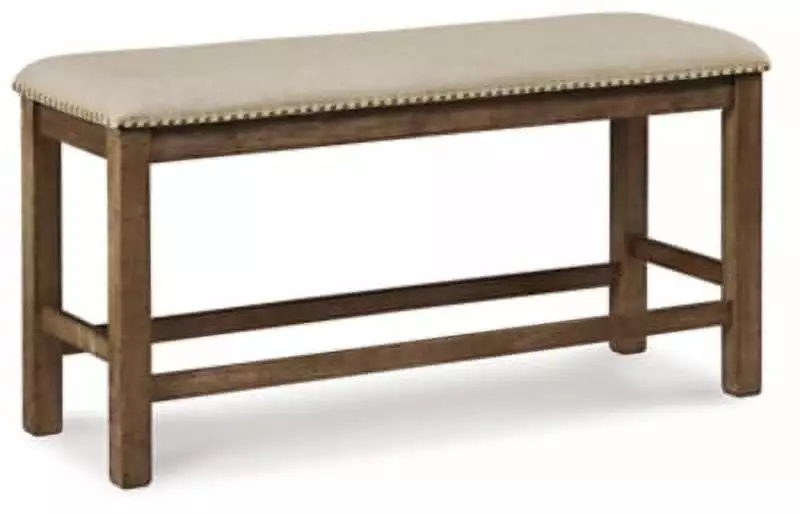 Signature Design Ashley Casual Moriville Counter Height Dining Bench Beige - Elegant Bar Stool Bench Benches