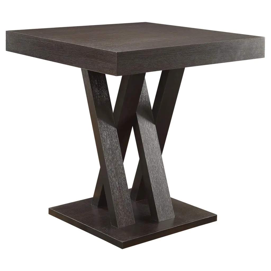Freda Square Counter Height Table Cappuccino Modern Kitchen Table
