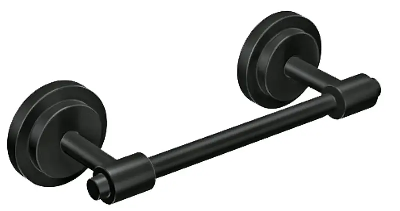 Moen Iso DN0708BL Pivoting Paper Holder, Zinc, Black, Soft-touch, Wall Mounting