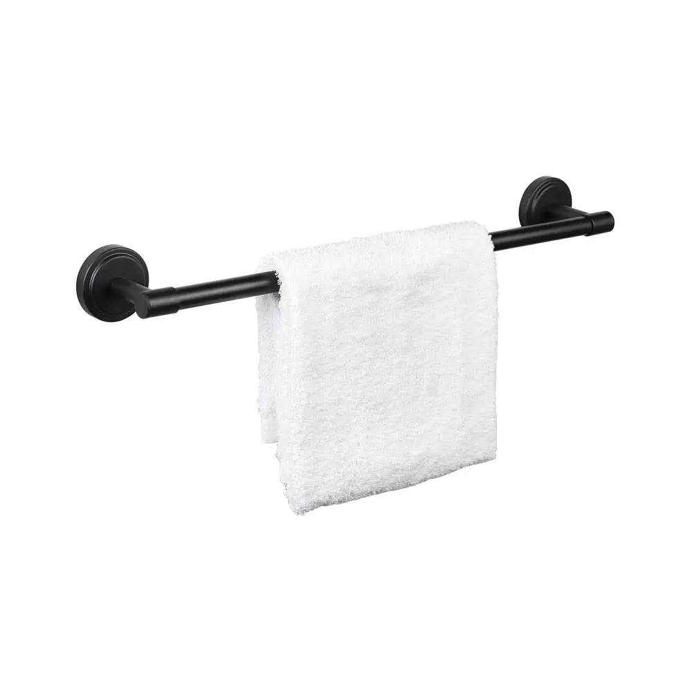 Wall-Mounted Low-sheen Black Towel Holder, 18"