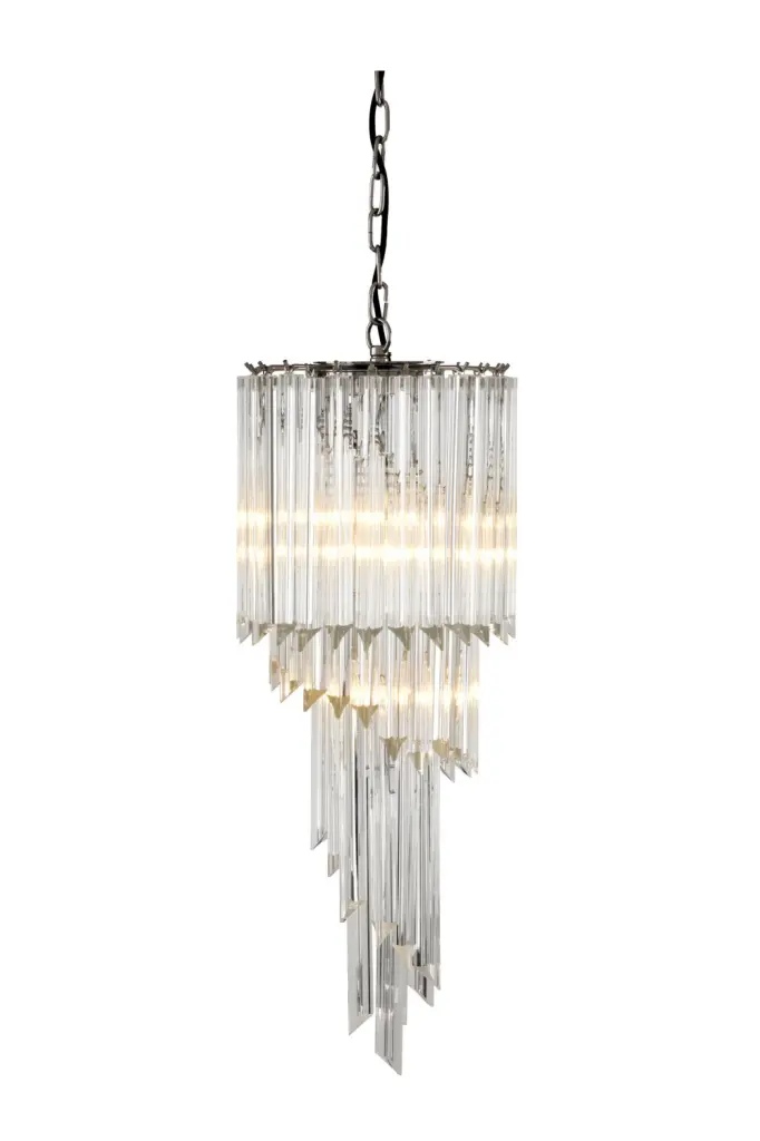 Eichholtz Marino Spiral Crystal Chandelier Elegant Ceiling Light
