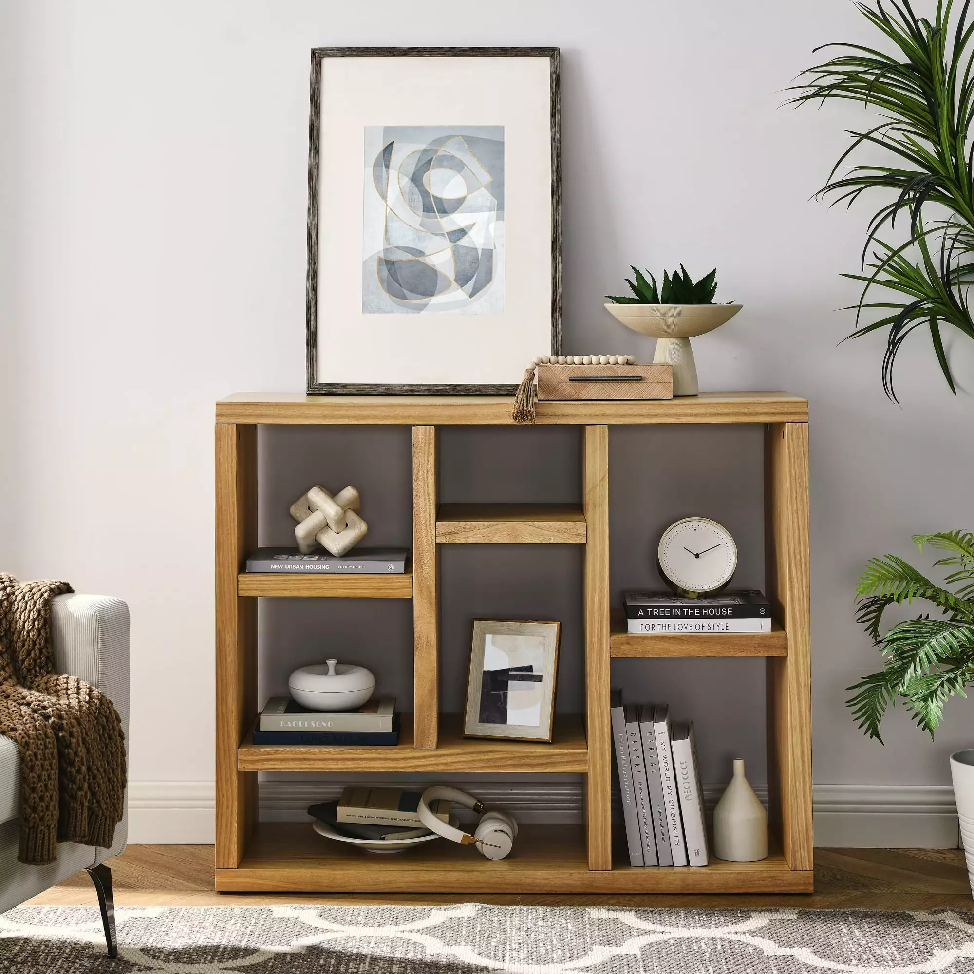 7 Cube Bookcase Freestanding Display Storage Cabinet Floor Standing Bookshelf DLPIN
