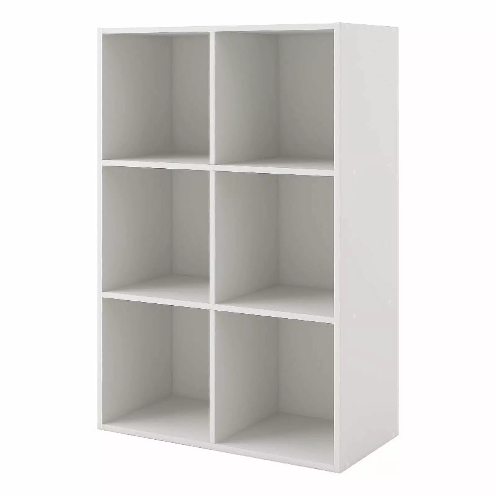 Furniture America Seni Stackable Wood 6-Cube Bookcase White Home Office