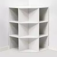 White Corner Cube Bookcase 9 Compartments Wooden Bookcase Living Room Office FHWMsafg