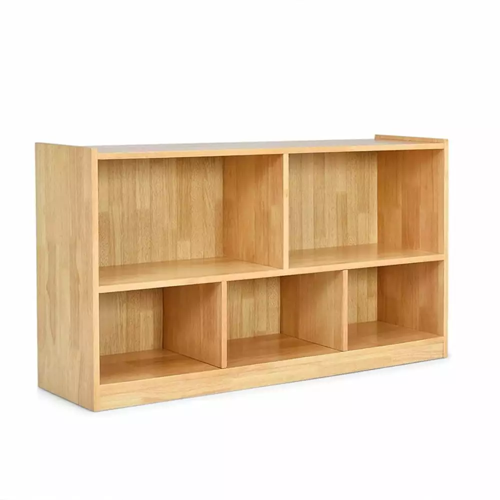 5 Cube Bookcase 2 Tier Wooden Storage Open Bookshelf Multipurpose Display Storage Cabinet Living Room Bedroom Hallway Kid'...