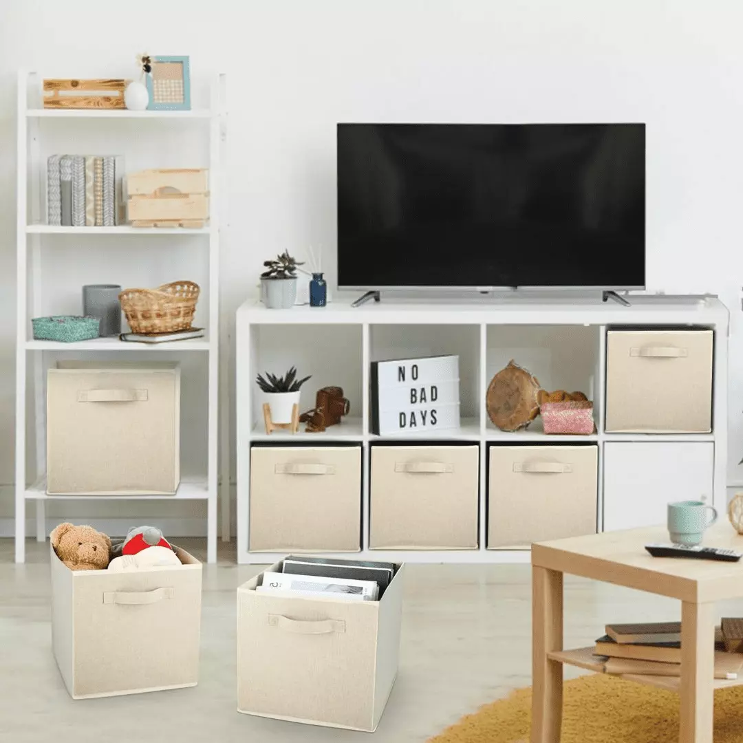 Baokaler 8-Cube Storage Cabinet 8 Storage Bins - Engineered Wood Bookcase Living Room