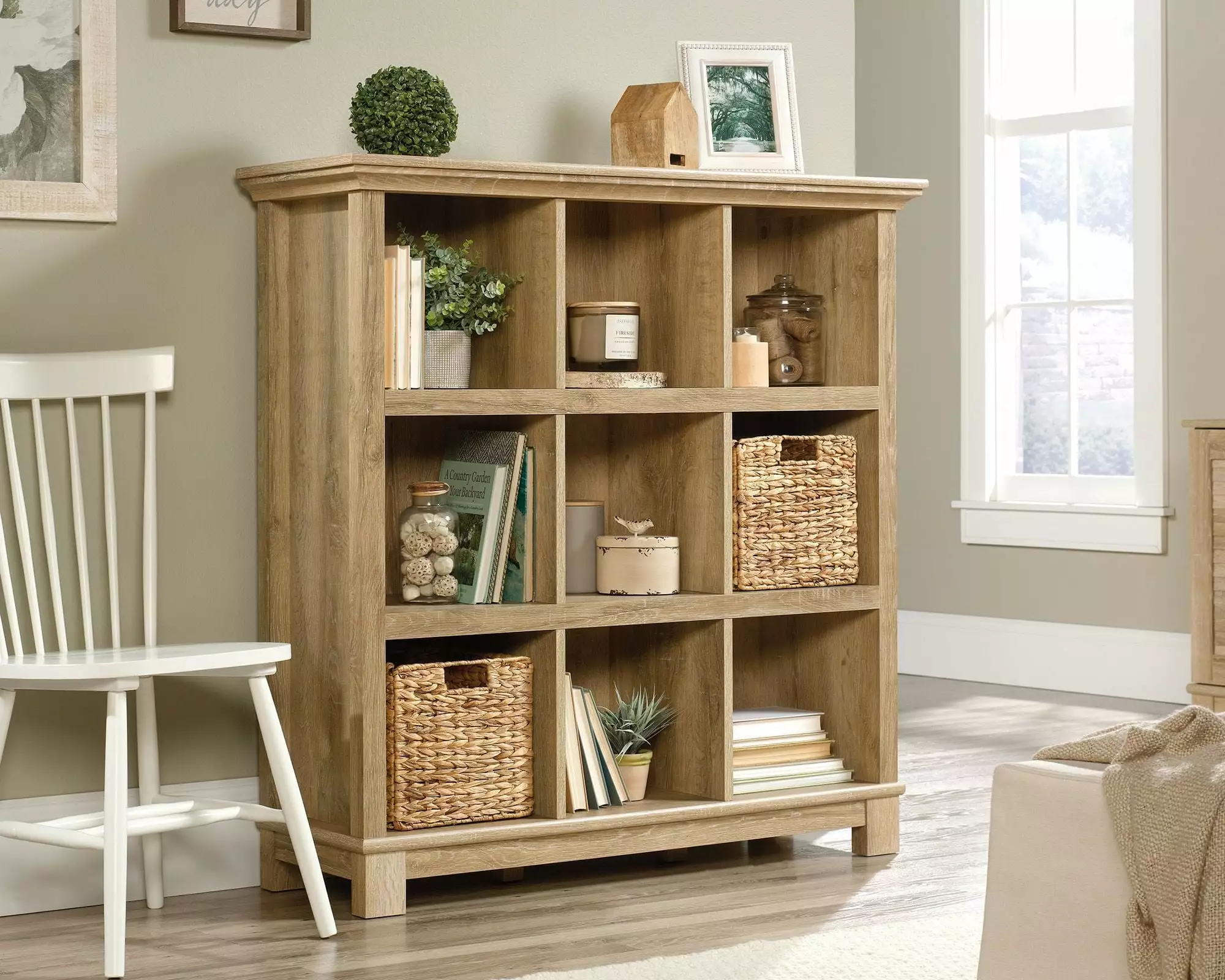 CasaSole 47 Tall 9-Cube Organizer Orchard Oak - Versatile Storage Unit