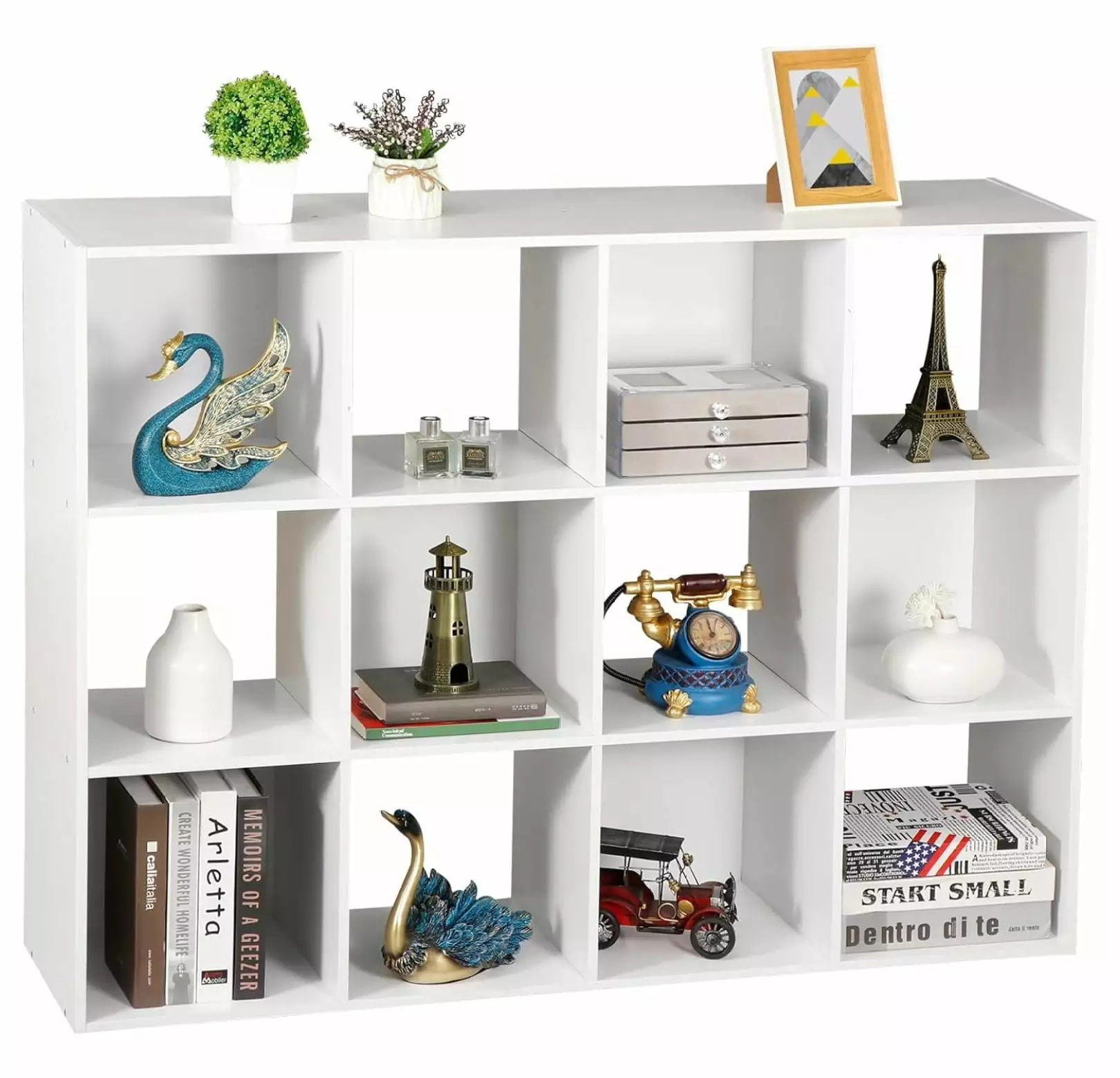 Drevy 12 Cube Storage Shelf Organizer Bookshelf Open Back - DIY Plastic Modular Shelf