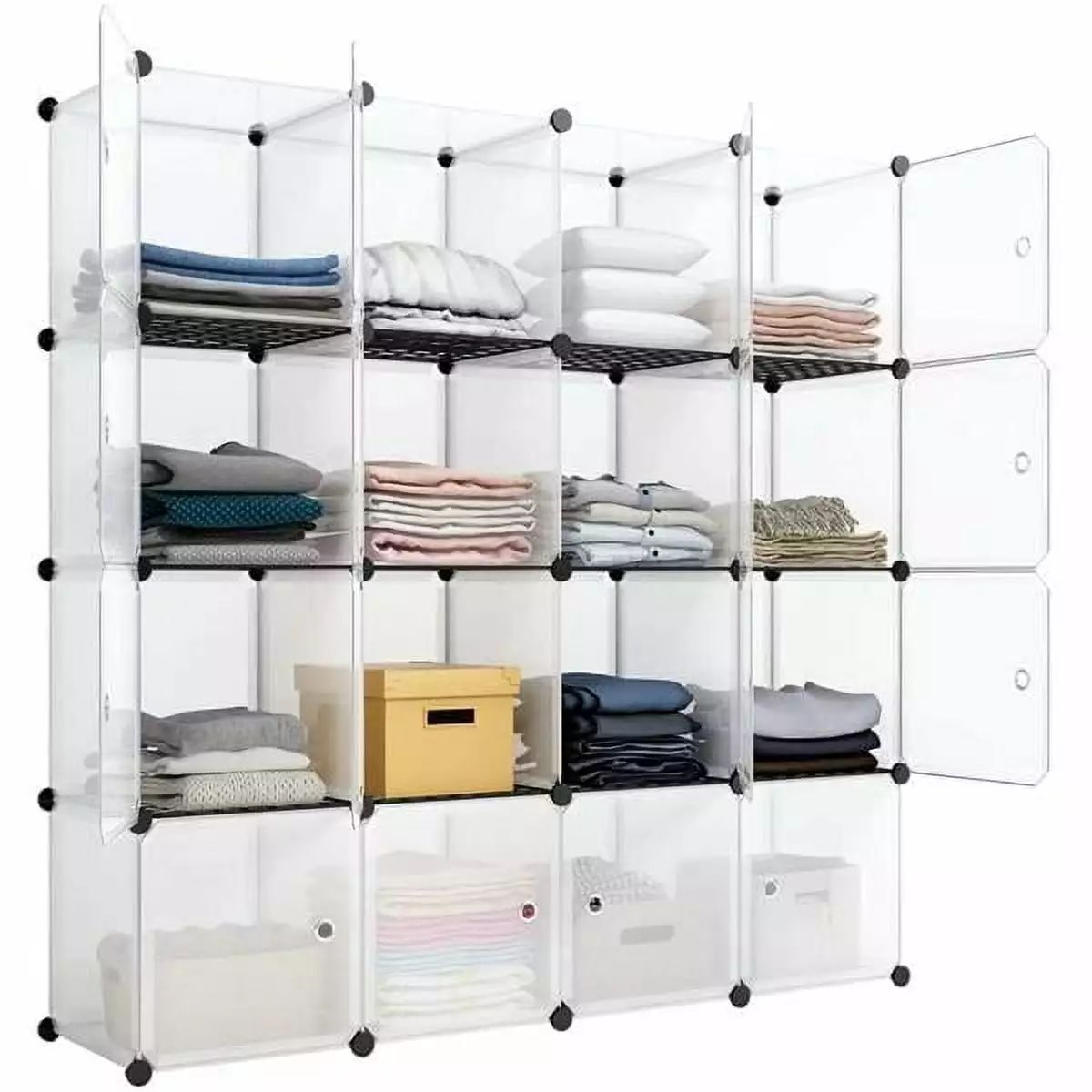 ZPL 16-Cube Plastic Modular Shelf Closet Toy Organizer Bedroom Living Room Office