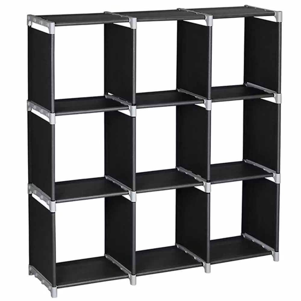 IVV 9-Cube Storage Organizer DIY Storage Shelf Open Bookshelf Black Home Office
