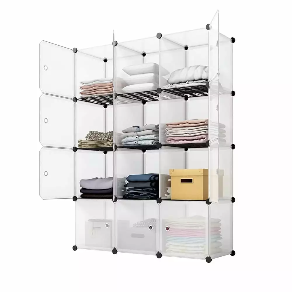 LemoHome 12-Cube Storage Shelf Cube Shelving Bookcase Bookshelf Organizing Closet Toy Organizer Cabinet White Color