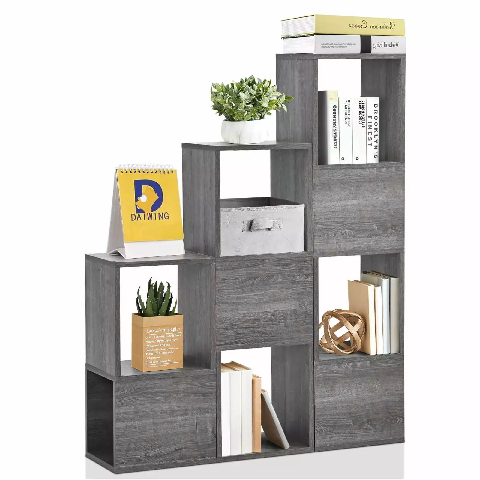 Giantex Wooden Cube Bookcase Freely Combined Storage Bookshelf 9 Lattices