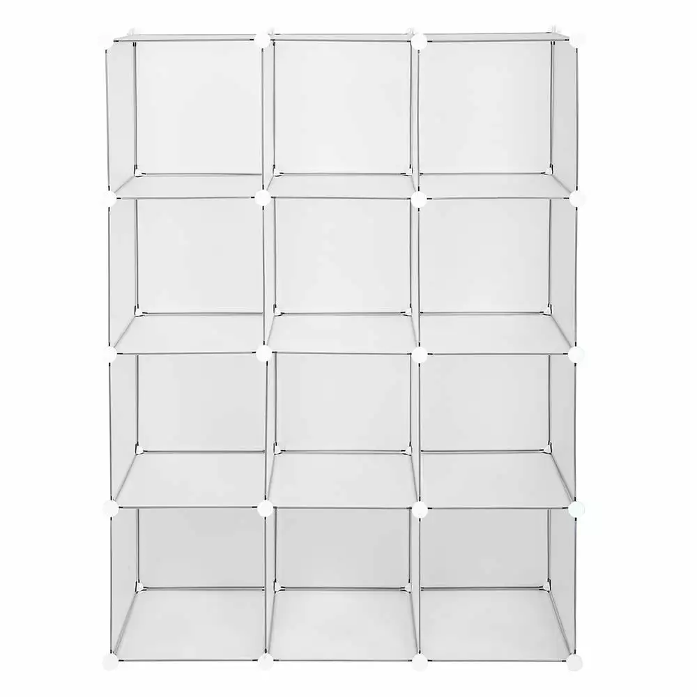 GoDecor 12-Cube Book Shelf Organizer Bedroom Office Living Room White