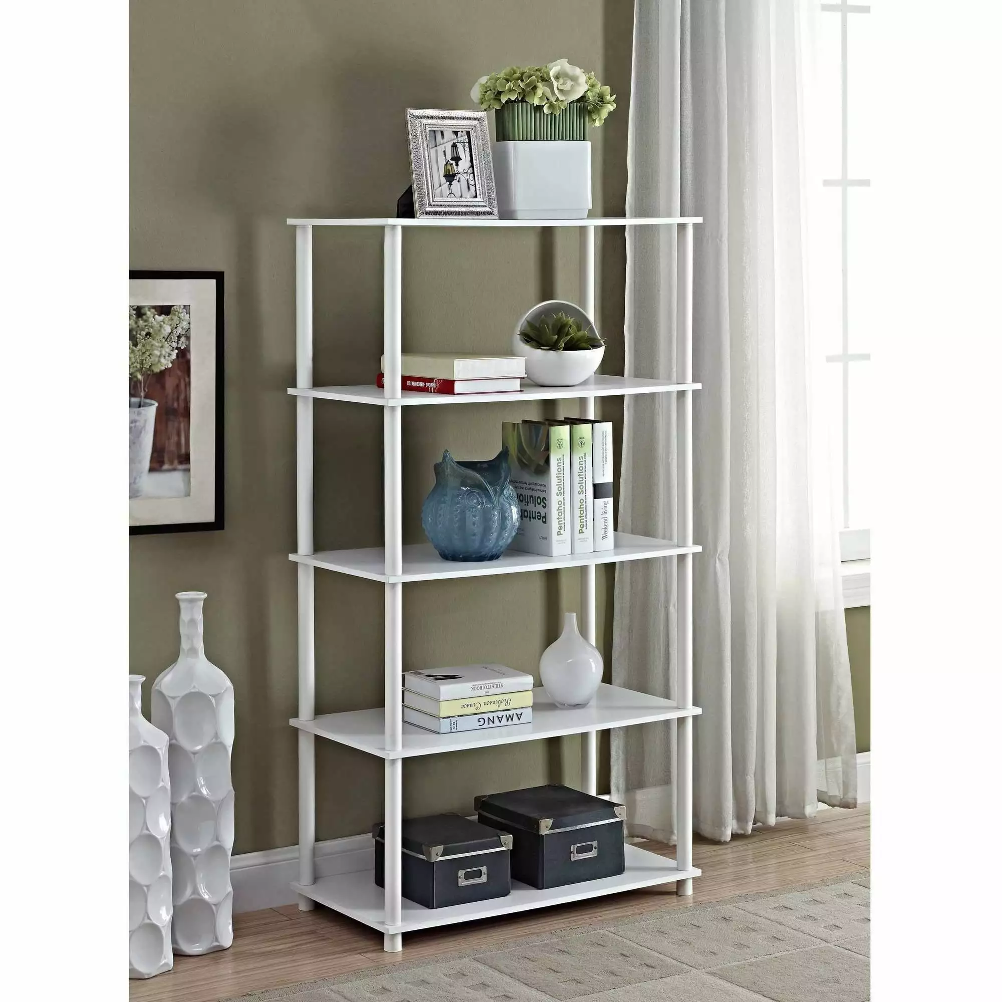Set 7 Mainstays No Tools Assembly 8-Cube Shelving Storage Unit White