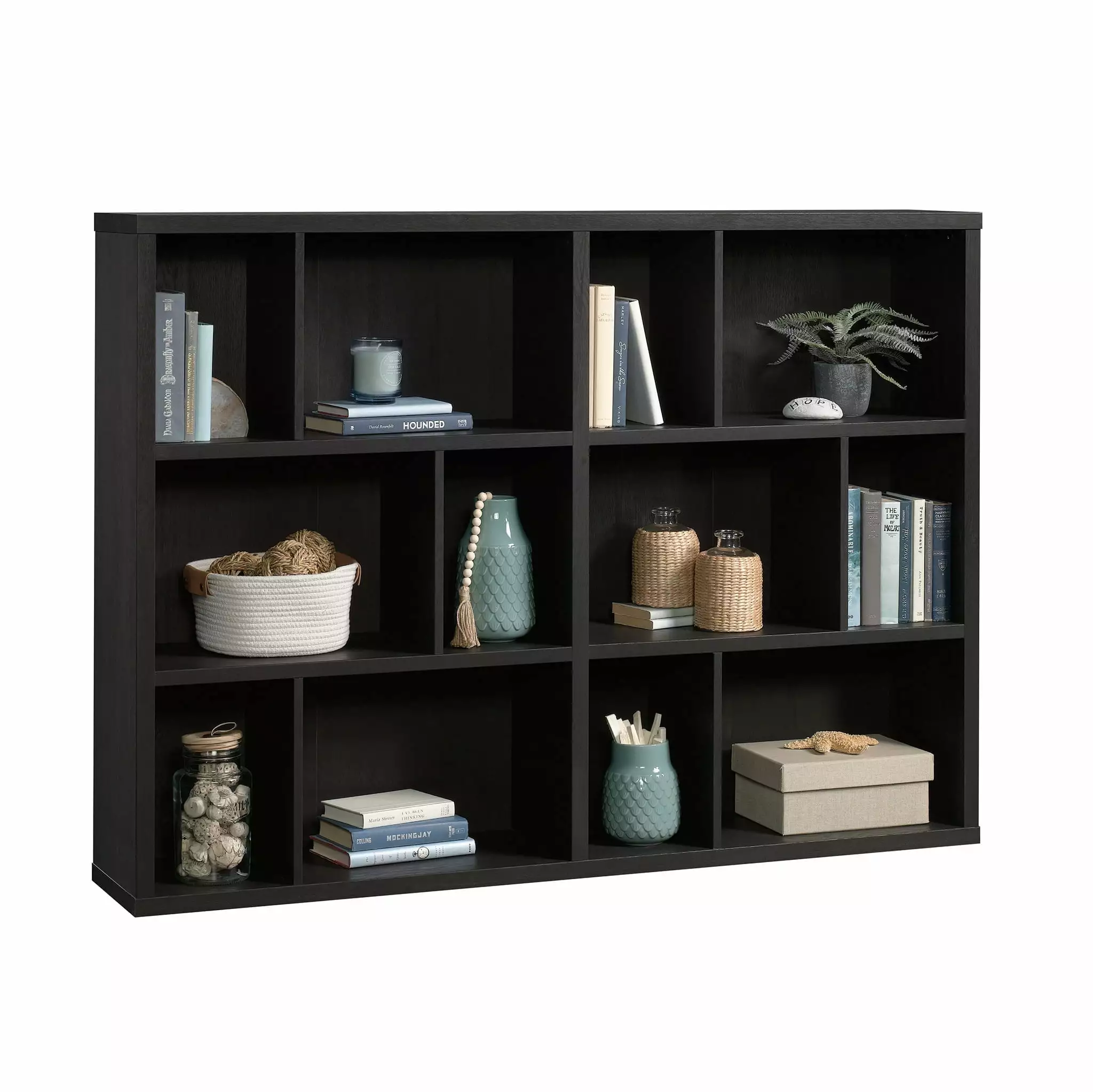 CasaSole Modular Cube Storage Display Bookcase Raven Oak - Versatile Home Organizer