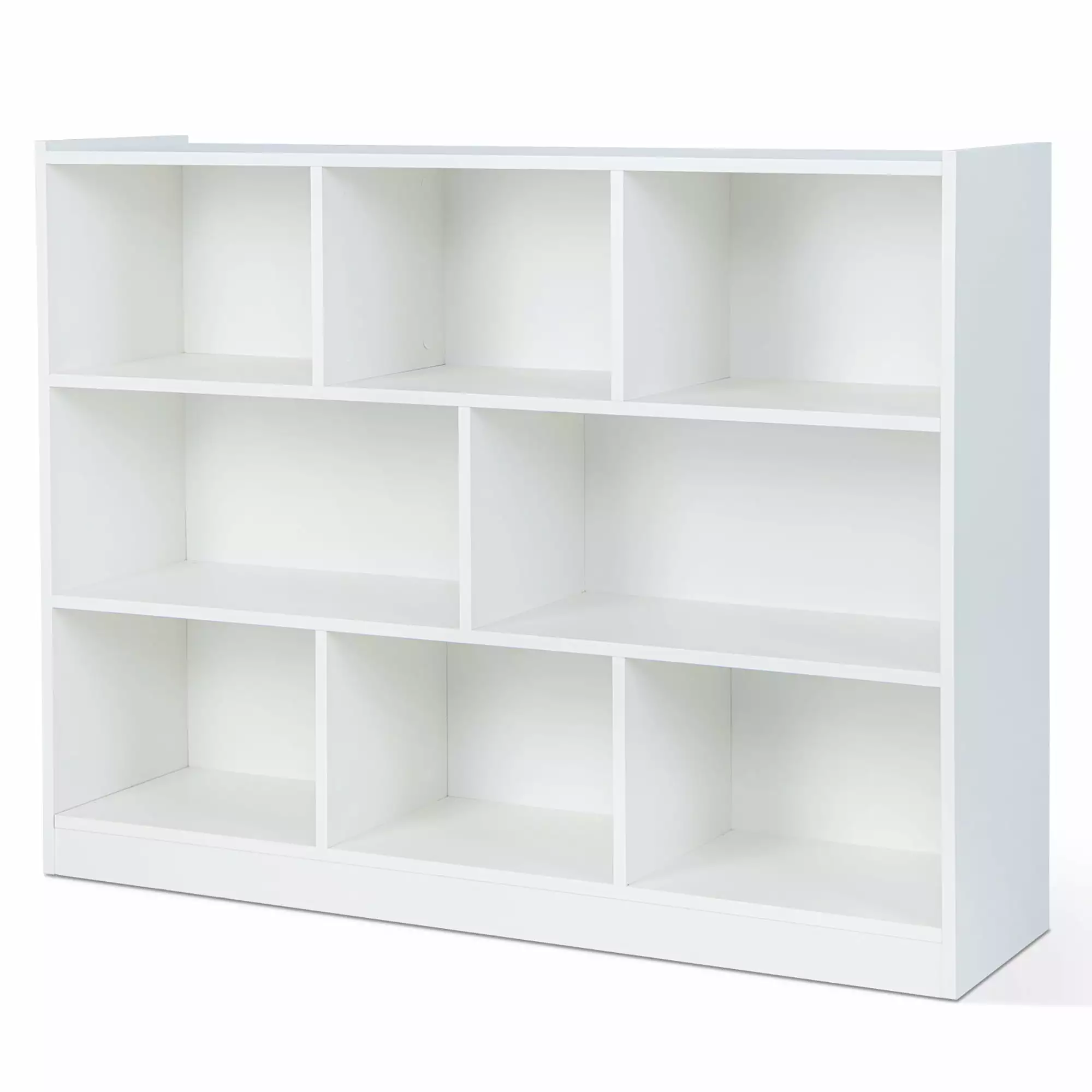 Costway 3 Tier Open Bookcase 8 Cube Floor Standing Storage Shelves White Display Cabinet
