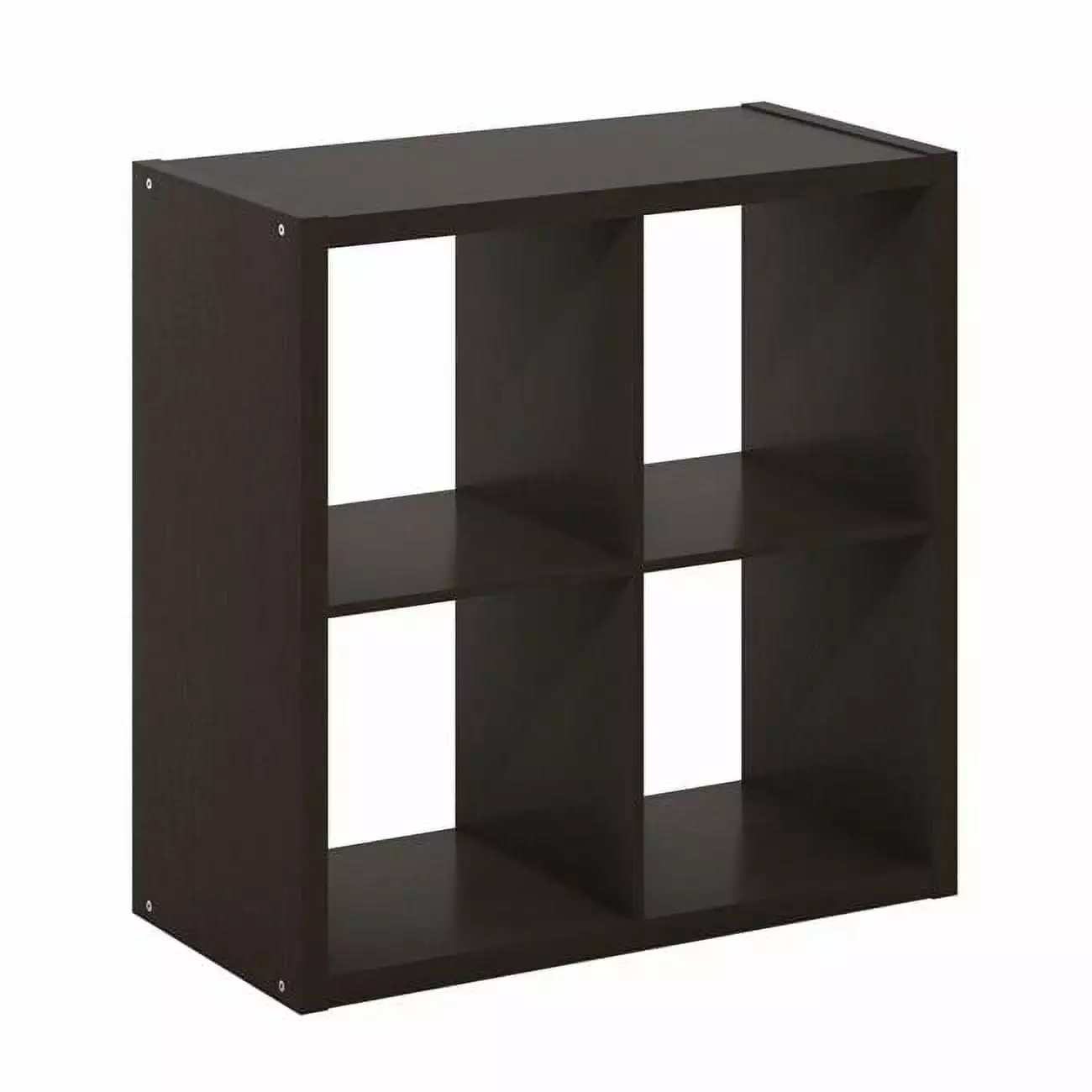 Cubicle Open Back Decorative Cube Storage Organizer 4-Cube Dark Oak FinalFrame