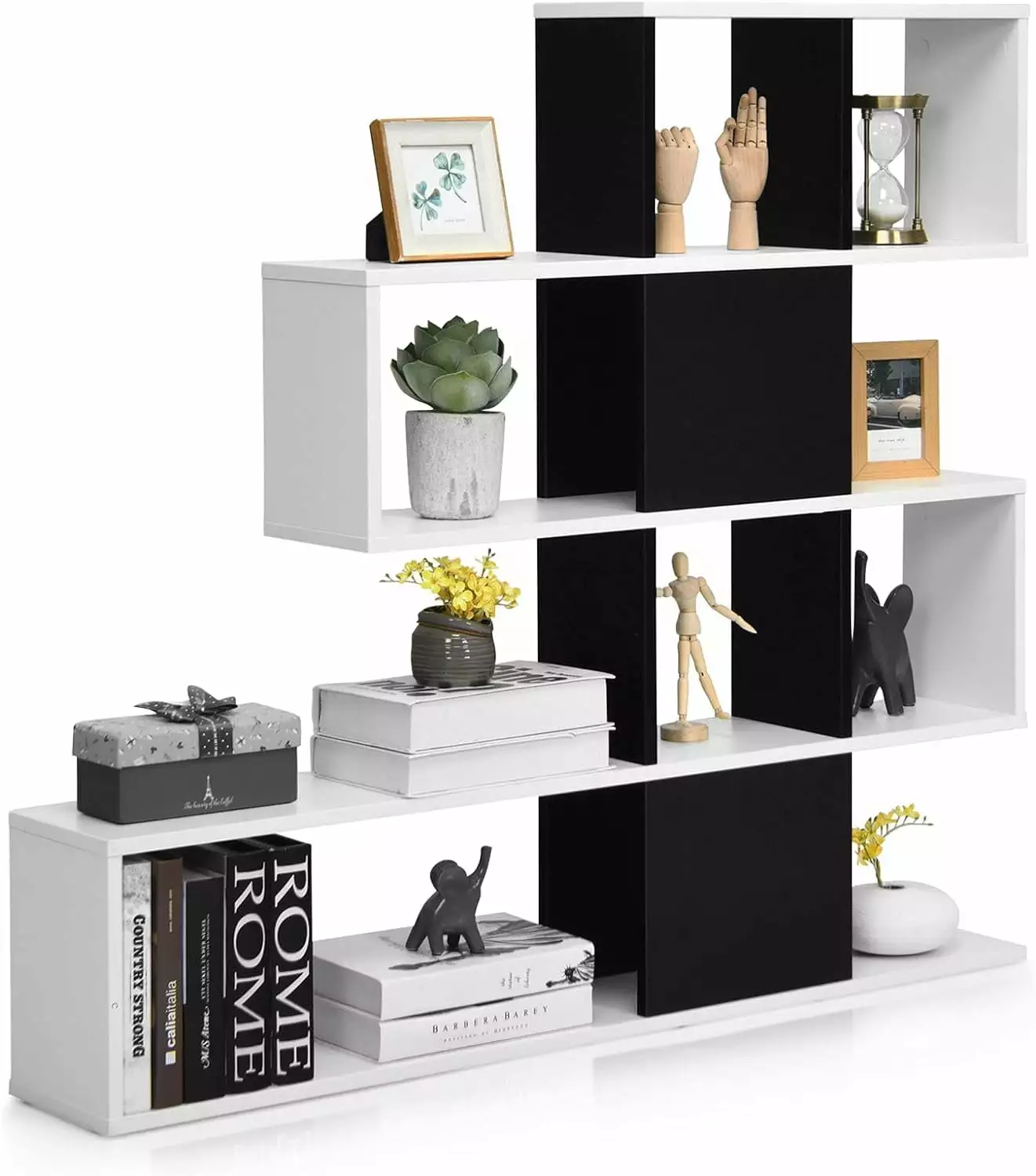 8 Cubes Bookshelf Modern Ladder Corner Bookcase - 5-Tier Display Shelf Home Office kk