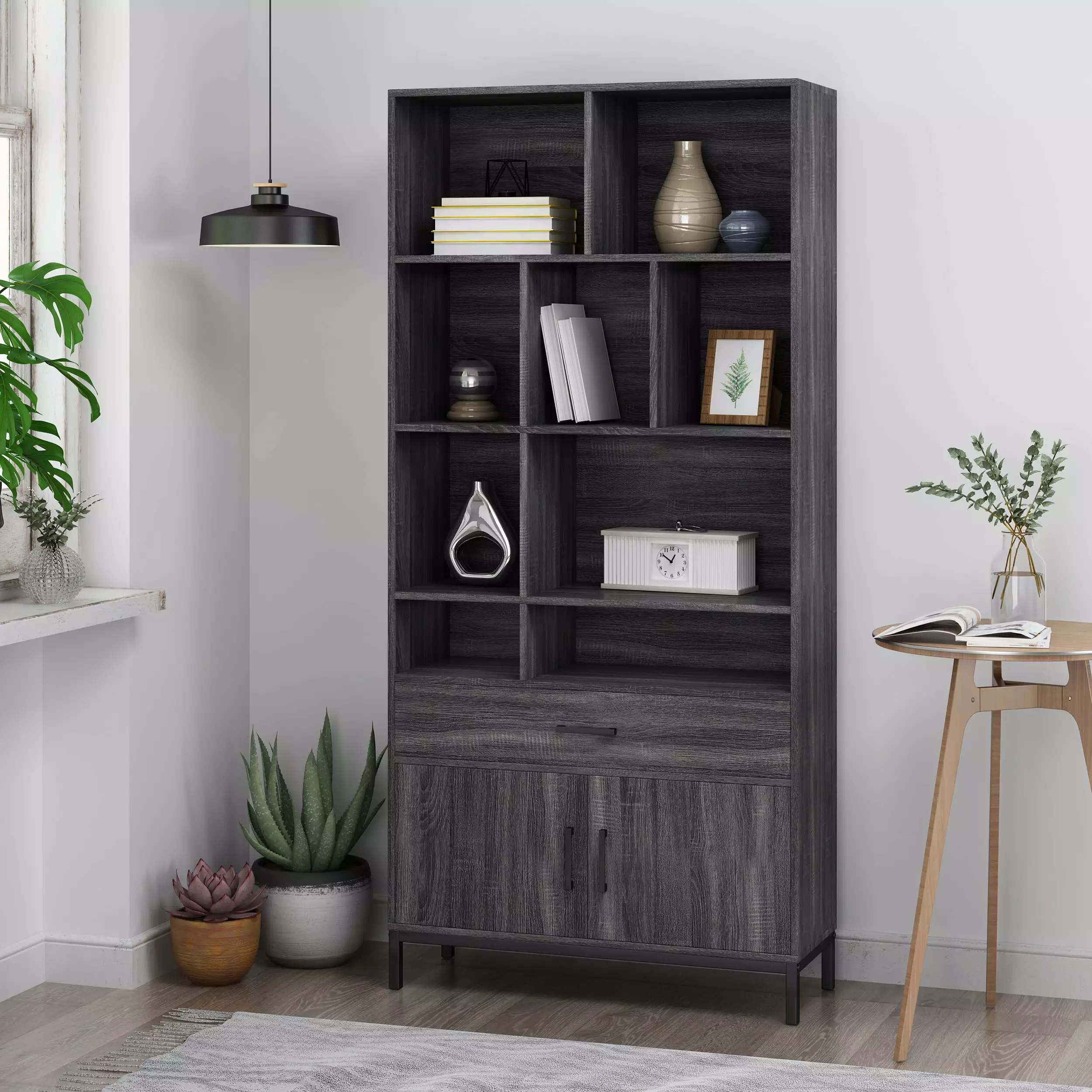 Cube Unit Bookcase MDF Oak Home Office Storage SMHZ