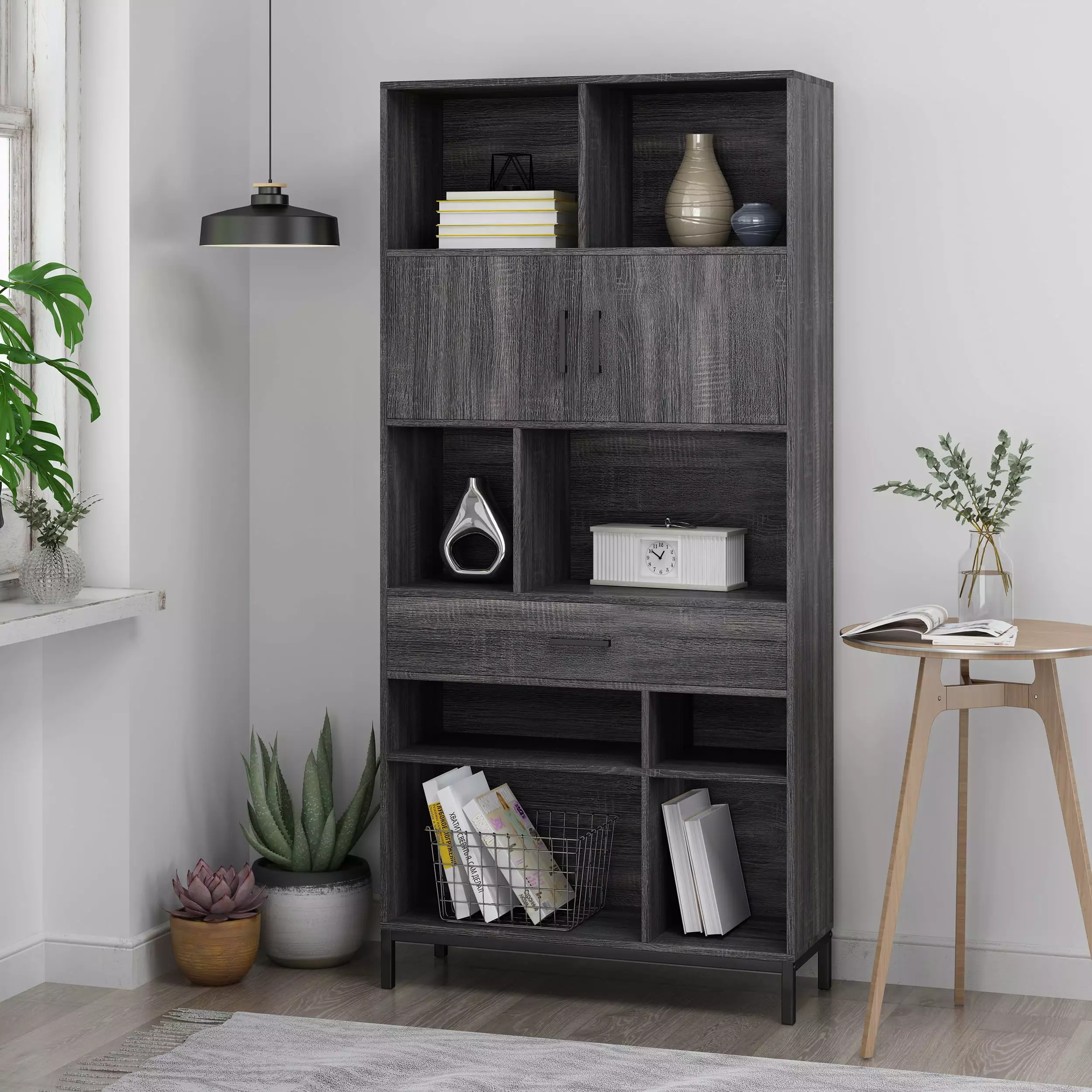 Cube Unit Bookcase Oak MDF Home Office Storage SMHZ