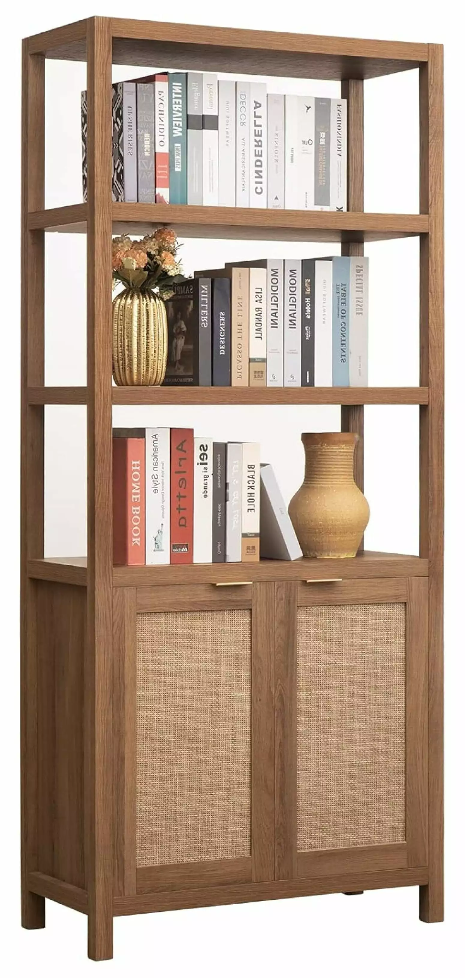 Yunwen 70.9-Inch Tall Narrow 5-Tier Cube Bookshelf Modern Slim Corner Display Shelves