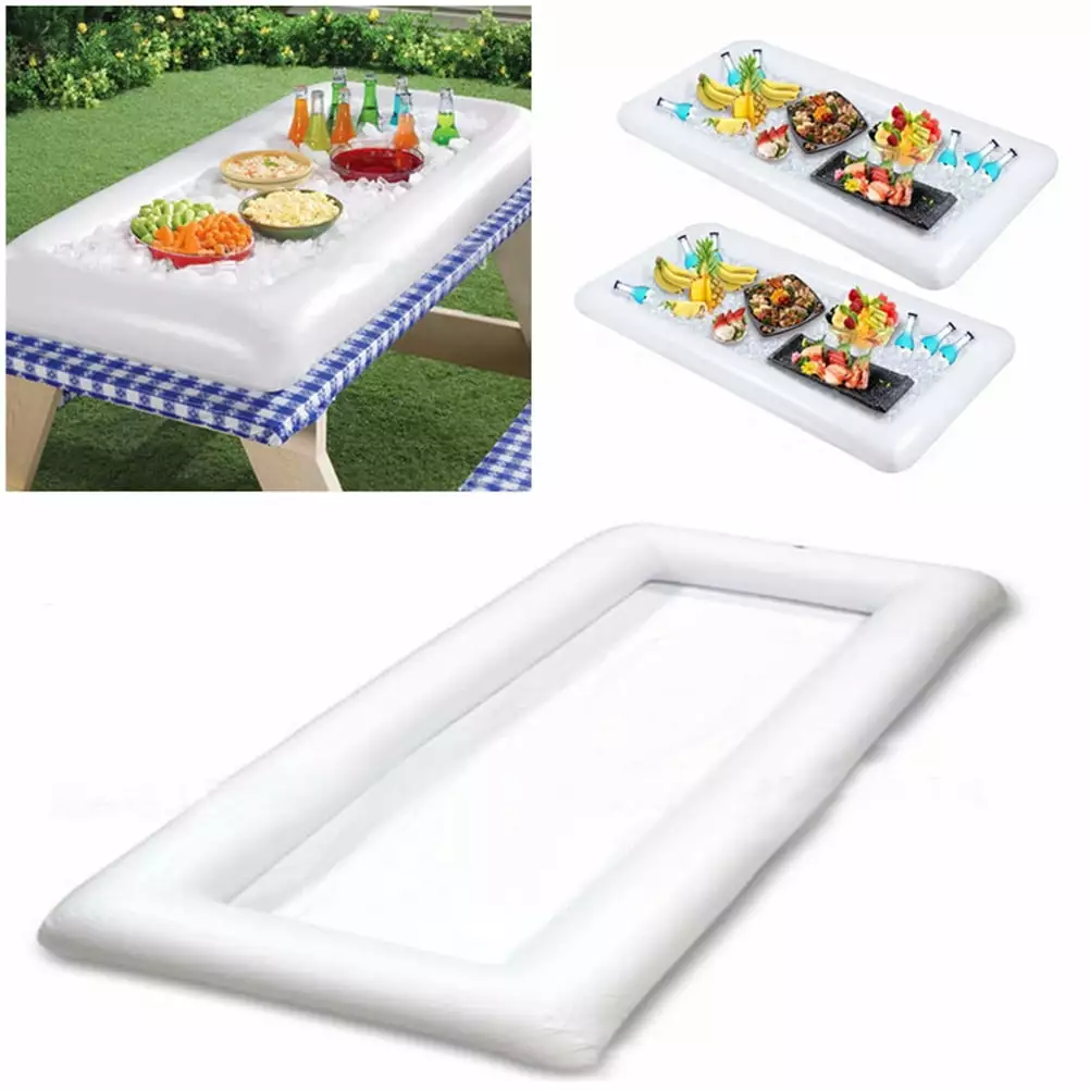 Outdoor Inflatable Cup Holder Drink Buffet Cooler Pool Party Picnic 2 Pcs Set