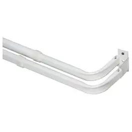 Double Curtain Rod White 48 to 86-Inch Layered Drapes Various
