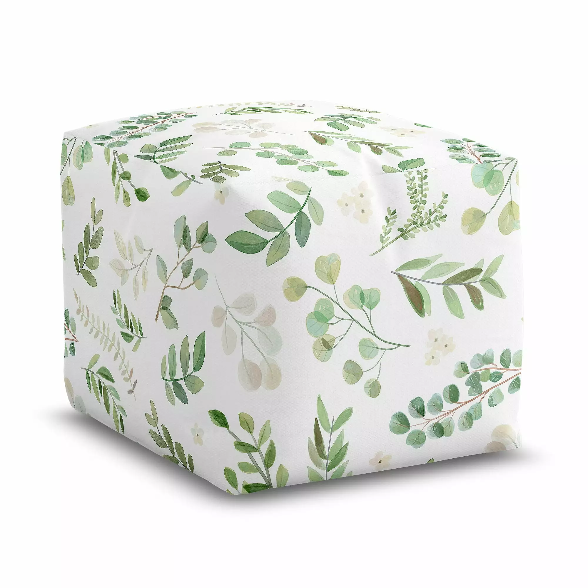 Botanical Green Leaf Unstuffed Ottoman Pouf Cover Sweet Jojo Designs Boys or Girls