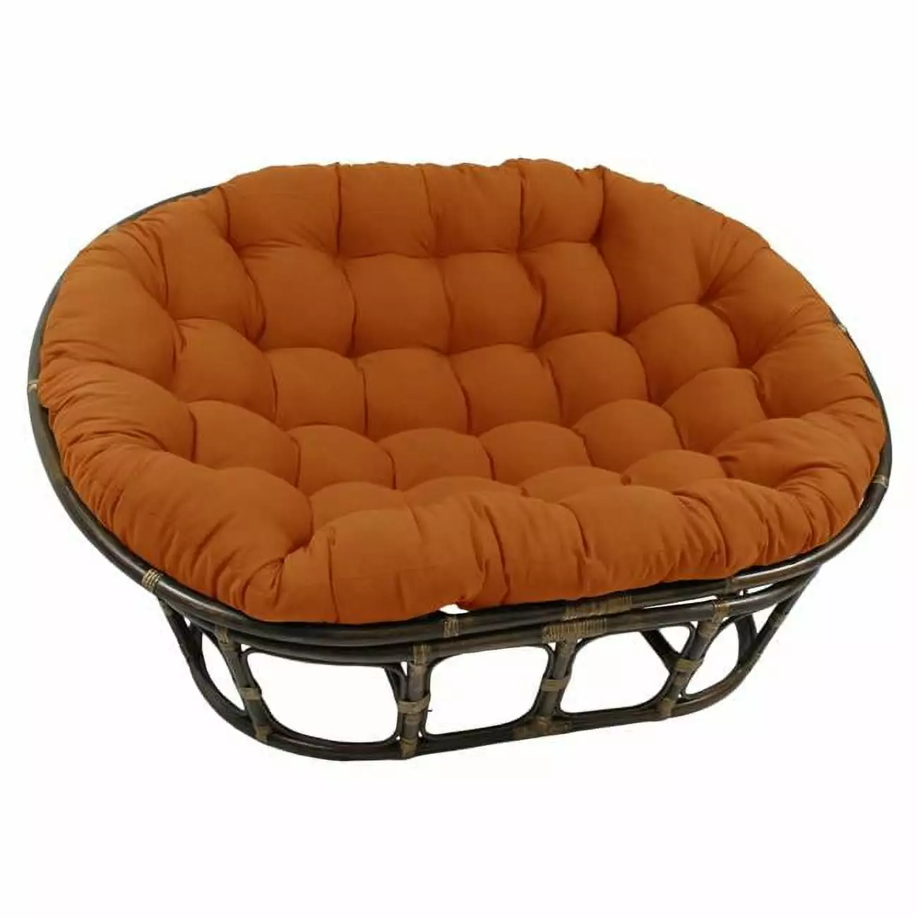 Blazing Needles 65 x 48 . Solid Twill Double Papasan Cushion Spice - Comfortable Seating