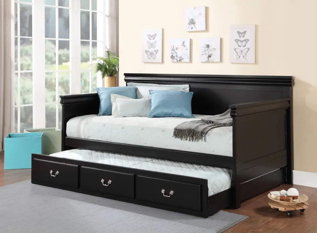 Bailee Black Daybed Twin Size - Versatile Sleeper Sofa Small Spaces
