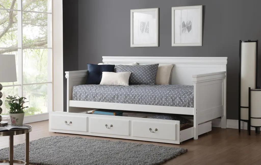 Bailee White Daybed Twin Size - Modern Sleeper Sofa Guest Room