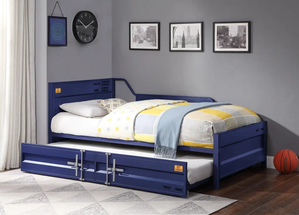 Cargo Blue Twin Size Daybed Trundle Guest Room or Kids Room