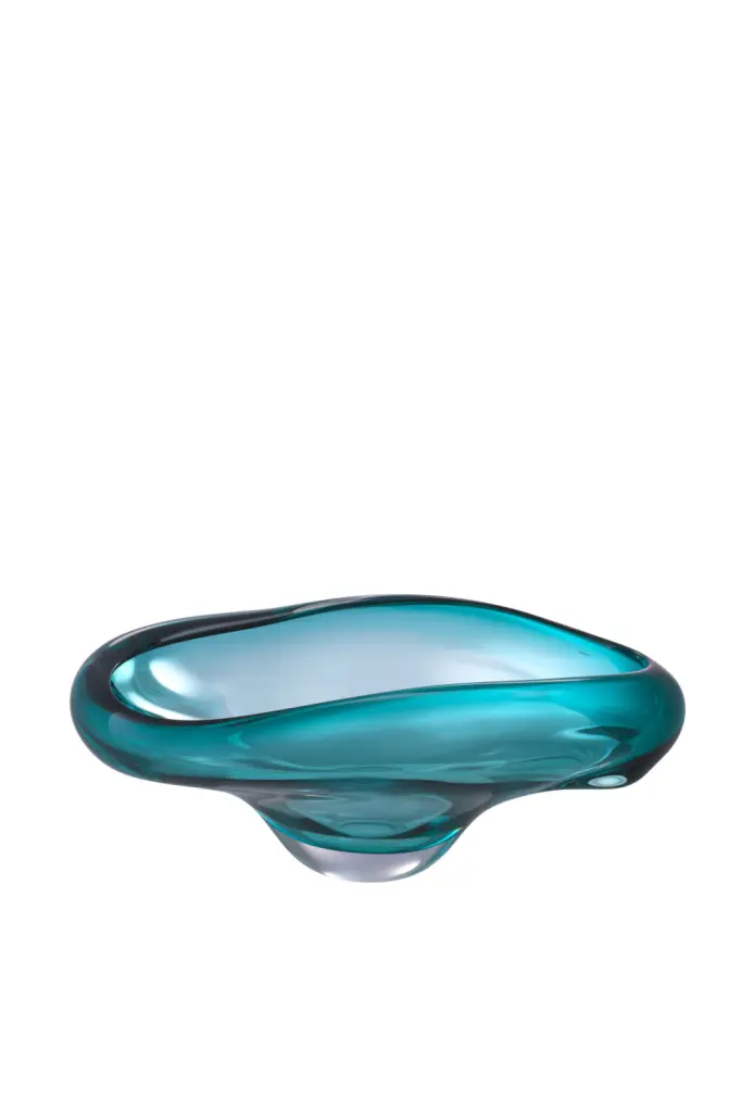 Eichholtz Darius Turquoise Handblown Glass Bowl Unique Home Decor