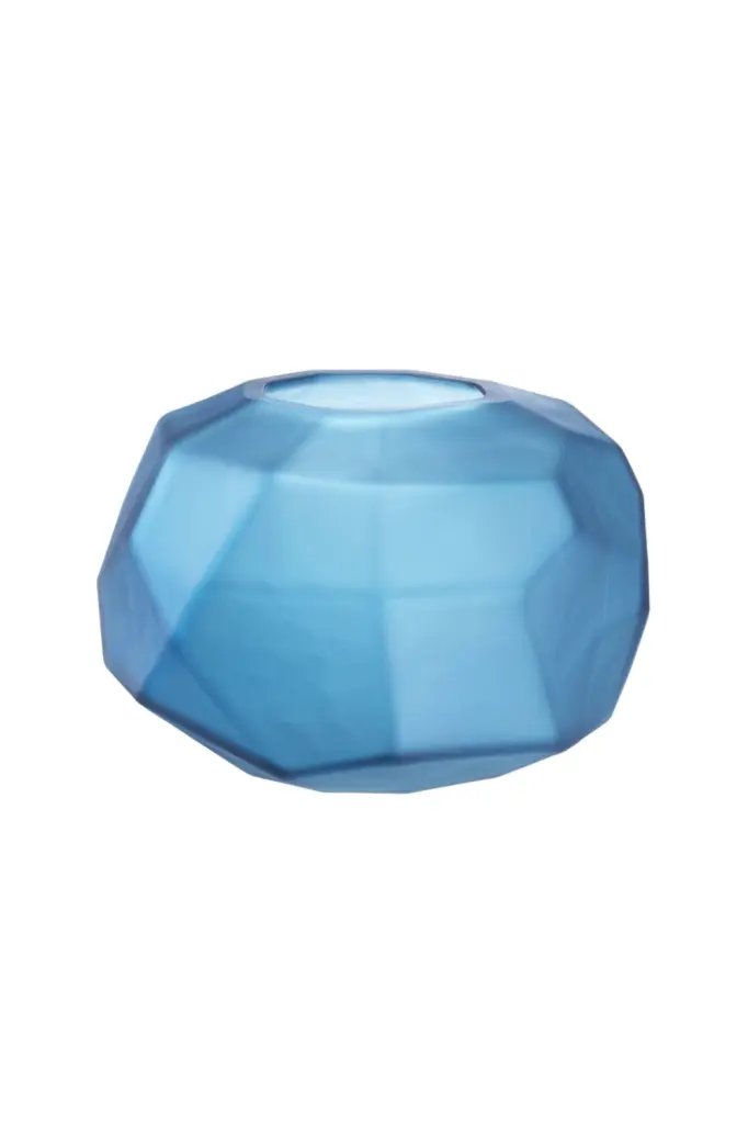 Eichholtz Fly Blue Hand Blown Glass Bowl Artisan Decorative Centerpiece