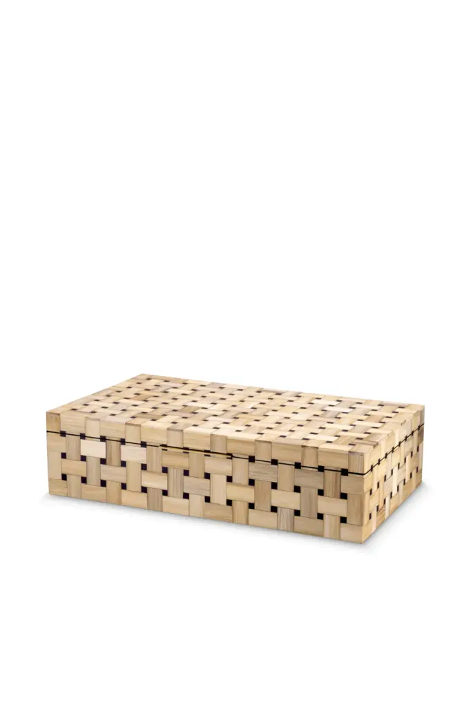 Eichholtz Girona Rectangular Marquetry Pattern Box Home Decor