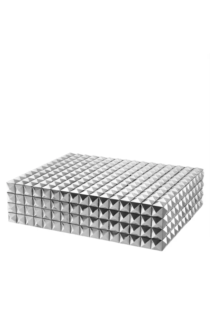Eichholtz Vivienne L Silver Storage Box Large Decorative Organizer