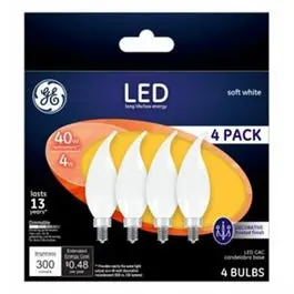 4-Pack LED Decorative Light Bulbs Frosted 4-Watts Stylish Lighting GE