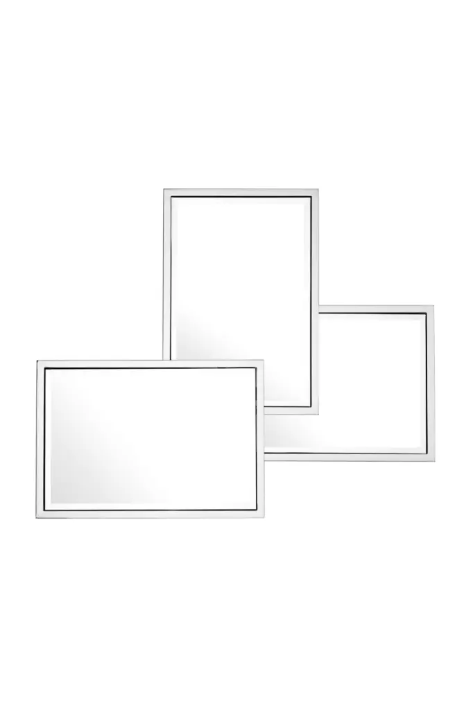 Eichholtz Sensation Rectangular Silver Trio Mirror Set Wall Art