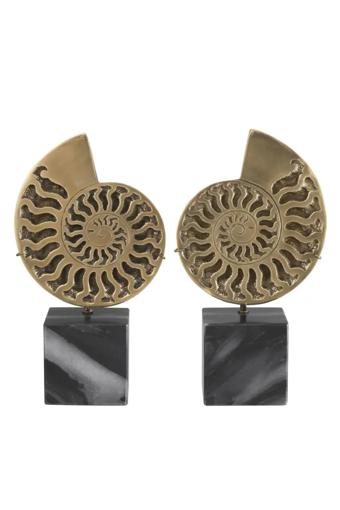 Vintage Brass Object Set 2 Eichholtz Ammonite Home Decor